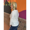 Dinah Wide Crew Neck Waffle Mixed Media Pullover Sweater - Ivory