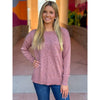 Harper Slub Yarn Round Neck Sweater - Mauve