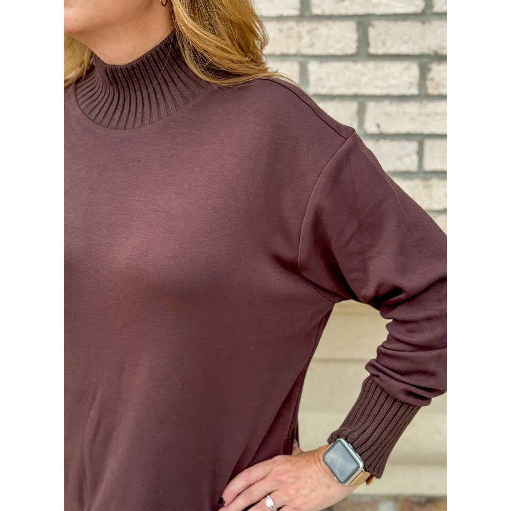 Z Supply Sable Rib Sweatshirt - Chocolate Terry