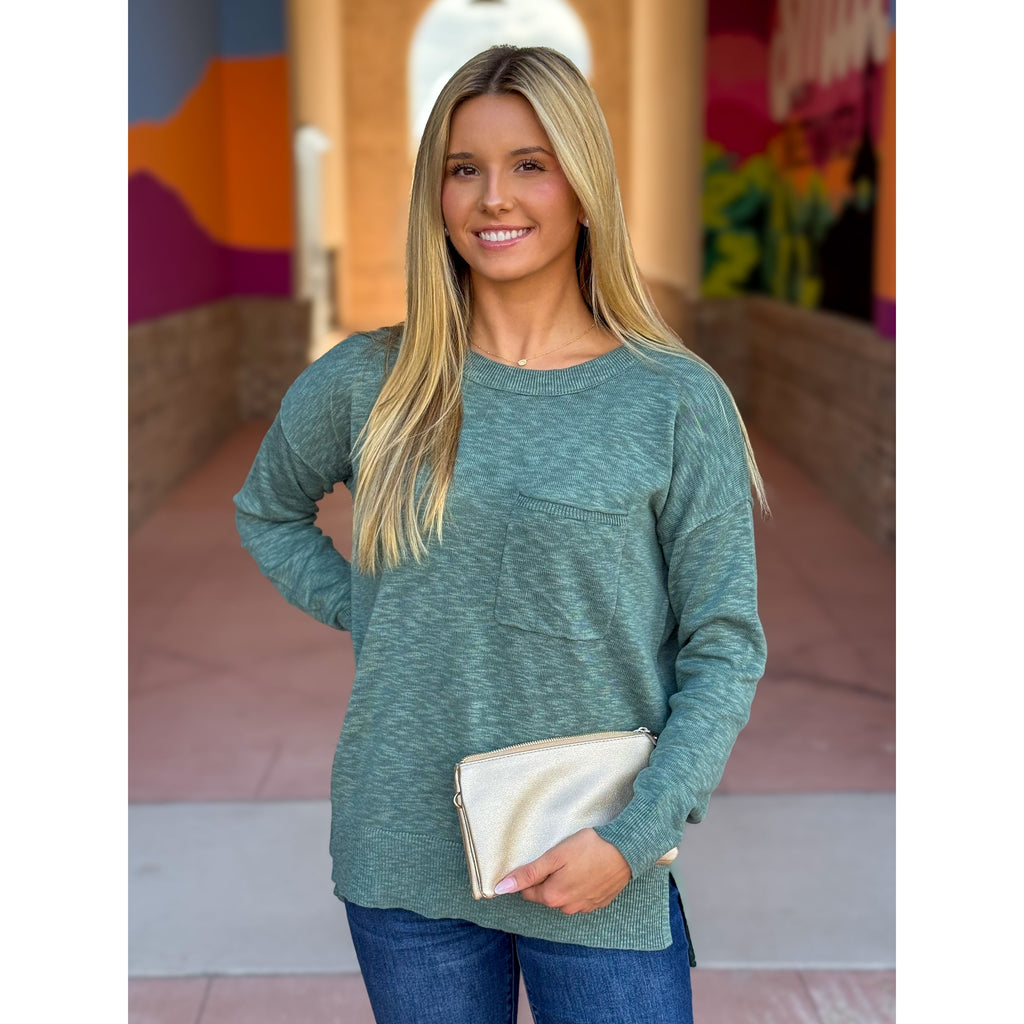 Harper Slub Yarn Sweater - Spruce