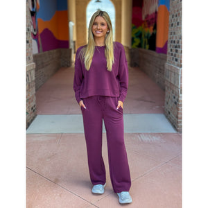 Laguna Wide Leg Pant - Dark Plum