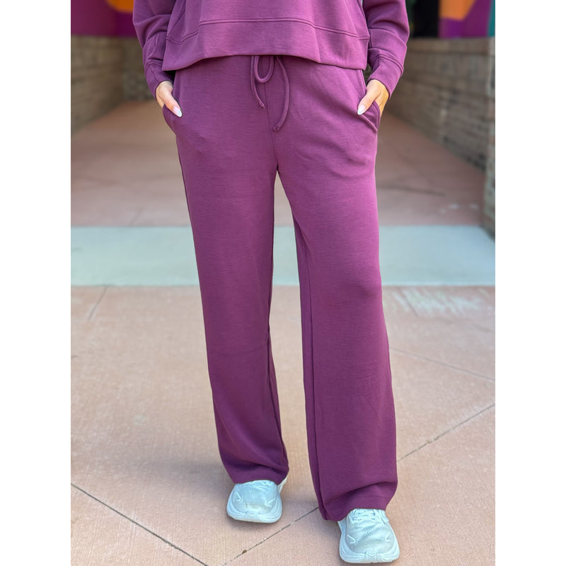 Laguna Wide Leg Pant - Dark Plum