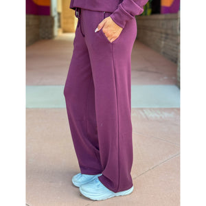 Laguna Wide Leg Pant - Dark Plum