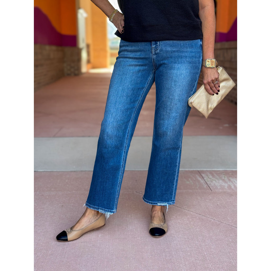 Vervet High Rise Straight Leg Jeans - Vandross