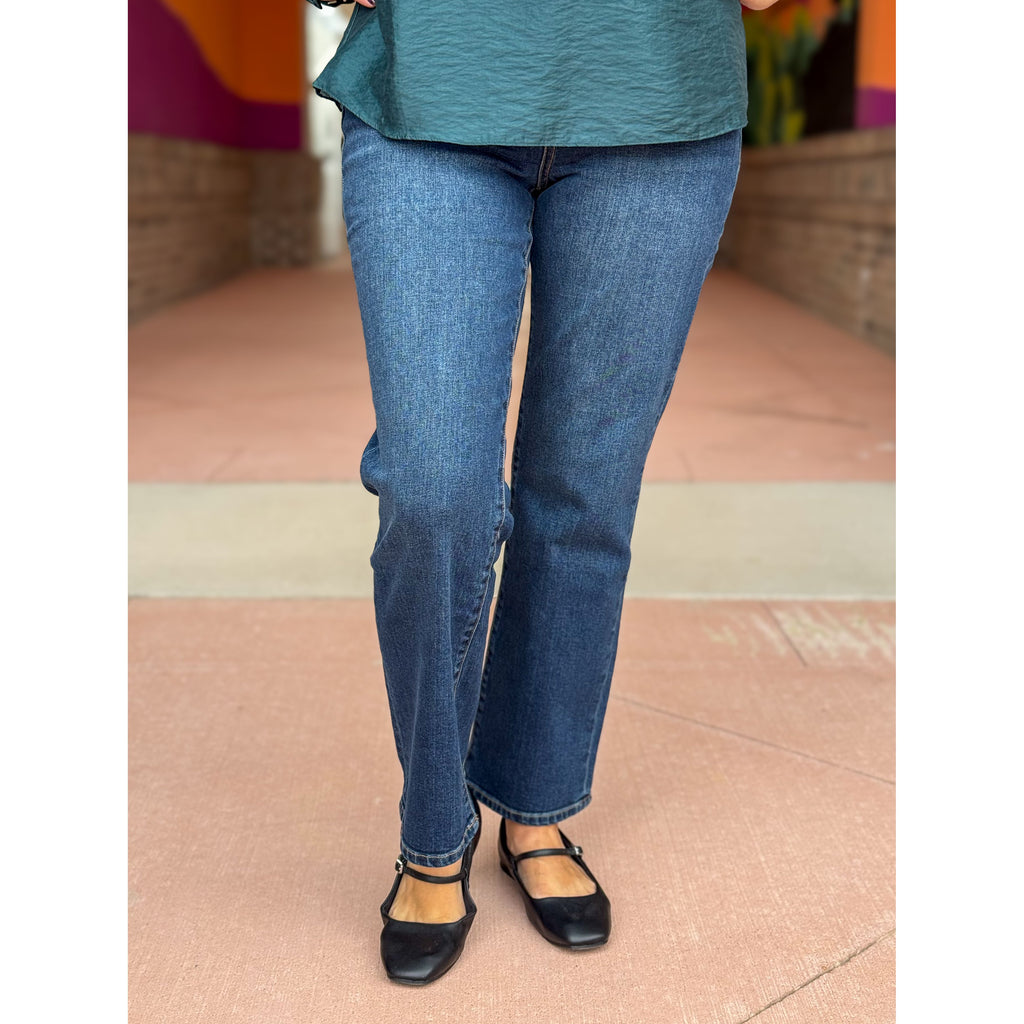 Dear John Anika Mid Rise Straight Leg Jeans - Moonlight