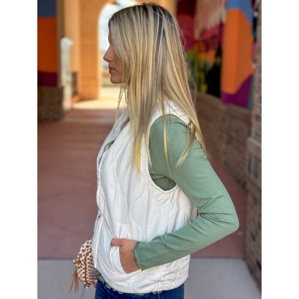 Dear John Hadley Vest - Washed Cream