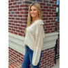 Elise Striped Shoulder Knit Sweater - Oatmeal