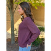 Manal V-Neck Top - Wine Heather