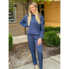 Stanton Contrast Satin Trim Detail Lounge Pants - Navy