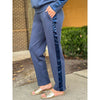 Stanton Contrast Satin Trim Detail Lounge Pants - Navy