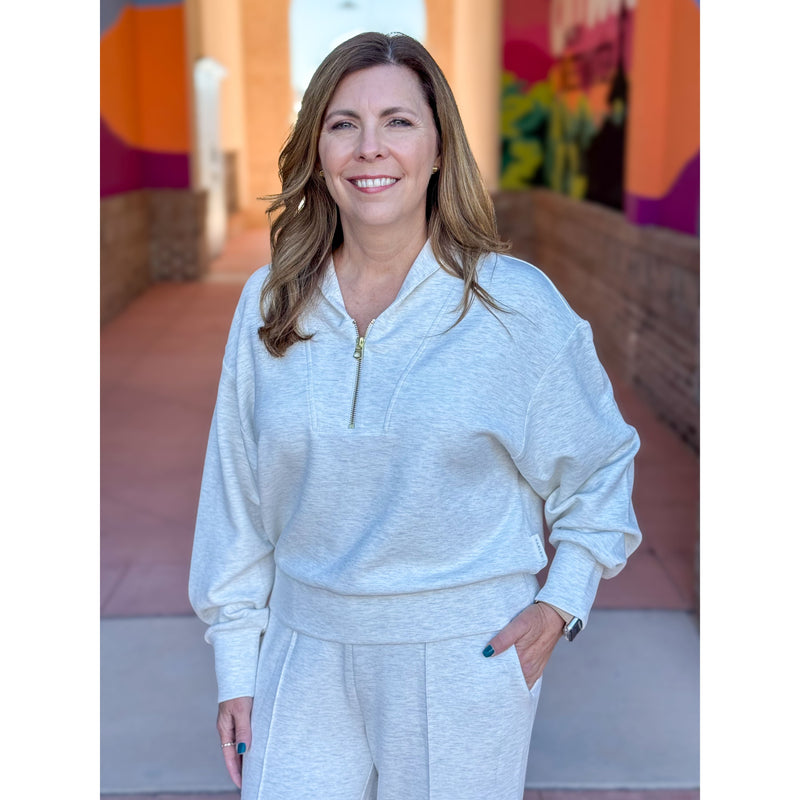 Davidson Sweat Top - Ivory Marl