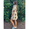 Ophelia 3/4 Length Sleeve Floral Print Mini Dress - Ecru