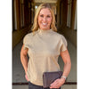 Tess Sweater Vest With Shirred Sides - Taupe