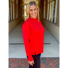 Jodi Mock Neck Pullover Sweater - Red