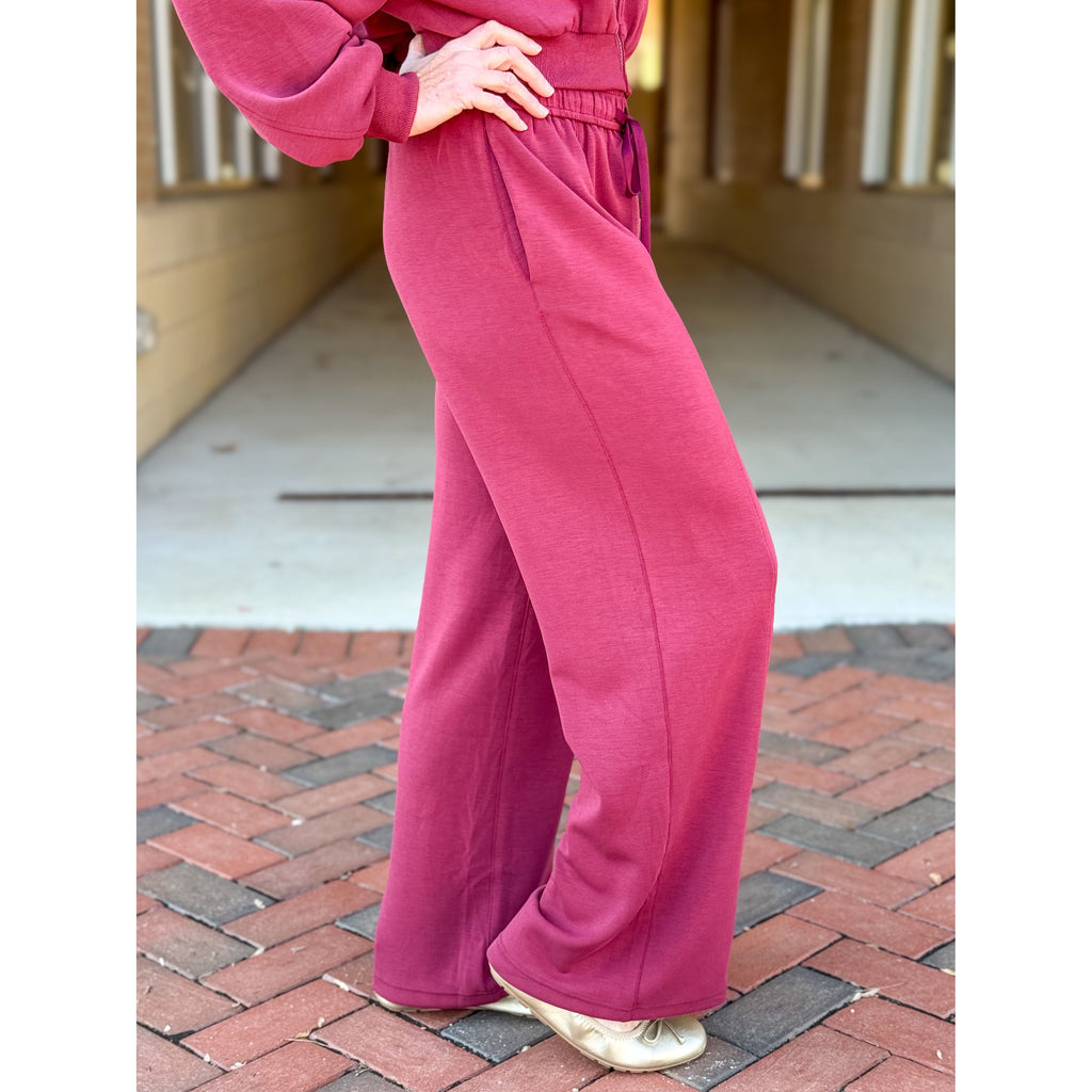 Jenny Soft Modal Pull Up Pants - Rosewood