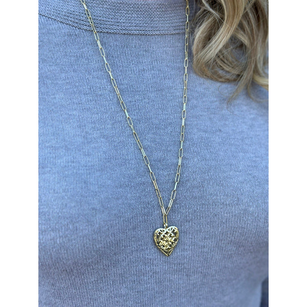 Natalie Wood Adorned Heart Pendant Necklace - Gold