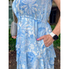 Mindi Floral Ruffle Mini Dress - White/Blue/Multi