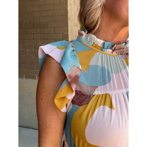 Drew Printed Tiered Maxi Dress - Mocha Combo