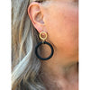 Linked Circular Earrings - Black