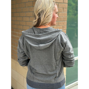 Grace and Lace Signature Soft Zip Up Hoodie - Heathered Charcoal