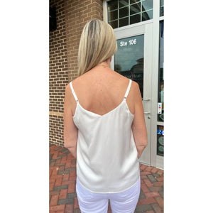 Amira Double Strap Cami - White
