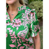 Anela Floral Satin Top - Pink/Green - FINAL SALE