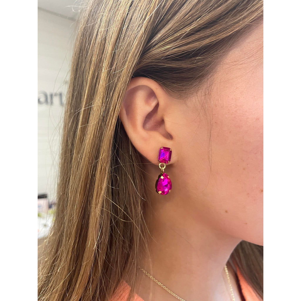 INK+ALLOY Allysa Solid Dangle Earrings - Hot Pink
