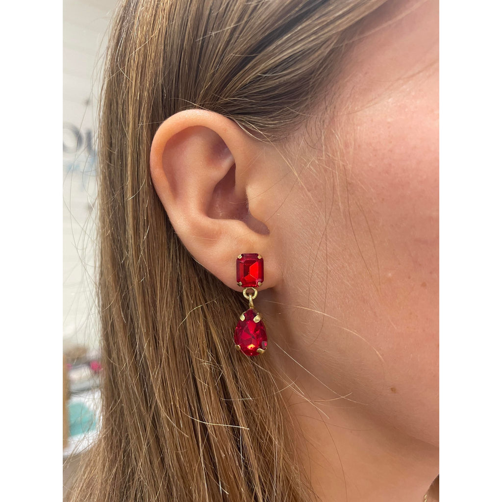 INK+ALLOY Allysa Solid Dangle Earrings - Red