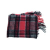 Magenta Tartan Plaid Fringe Scarf