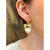 KENDRA SCOTT HAISLEY HEART DROP EARRINGS GOLD IVORY MOTHER OF PEARL