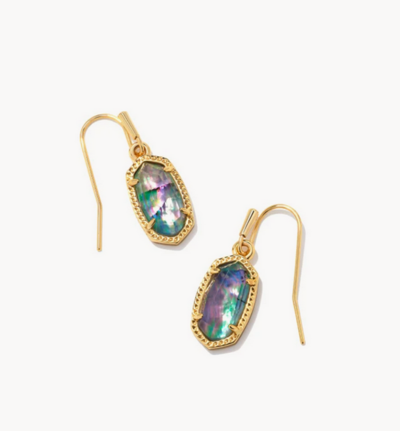 KENDRA SCOTT LEE DROP EARRING GOLD LILAC ABALONE