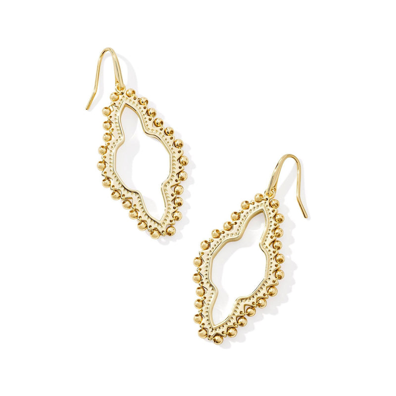 KENDRA SCOTT ABBIE BEADED OPEN FRAME EARRINGS GOLD