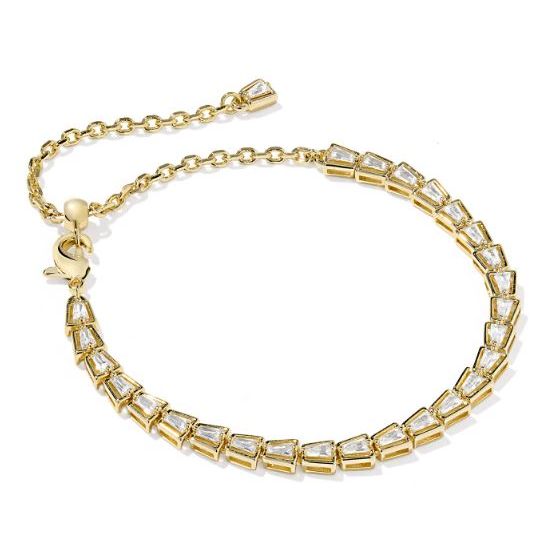 KENDRA SCOTT BELLA TENNIS BRACELET GOLD WHITE CZ