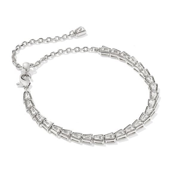 KENDRA SCOTT BELLA TENNIS BRACELET SILVER WHITE CZ