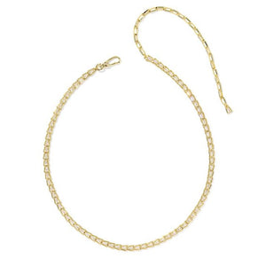 KENDRA SCOTT BELLA TENNIS NECKLACE GOLD WHITE CZ