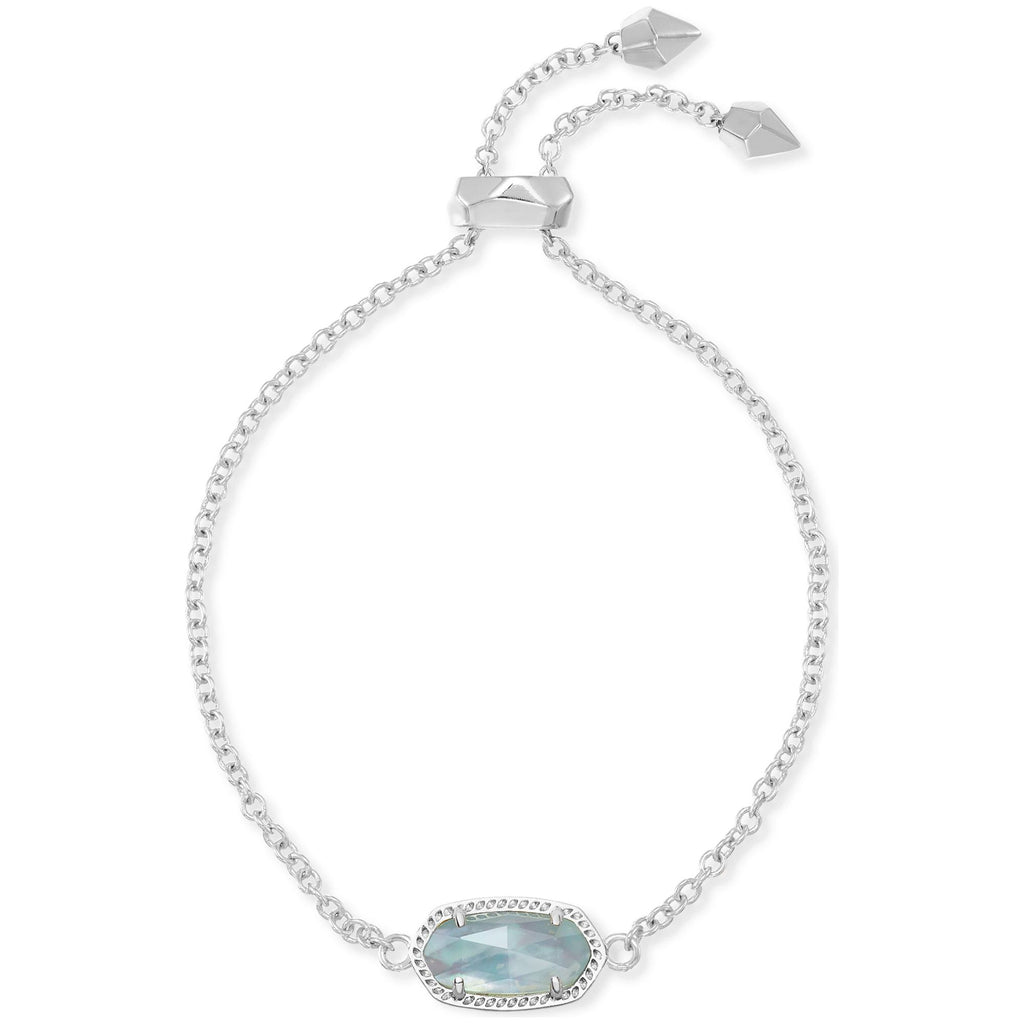 KENDRA SCOTT ELAINA DELICATE CHAIN BRACELET RHODIUM LIGHT BLUE ILLUSION