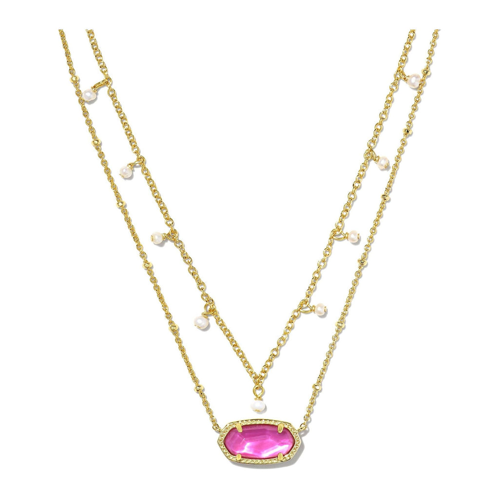 KENDRA SCOTT ELISA PEARL MULTI STRAND NECKLACE GOLD AZALEA ILLUSION