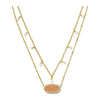 KENDRA SCOTT ELISA PEARL MULTI STRAND NECKLACE GOLD SAND DRUSY