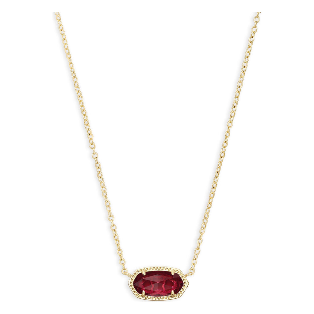 KENDRA SCOTT ELISA SHORT PENDANT NECKLACE GOLD CLEAR BERRY