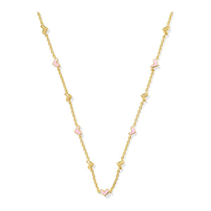 KENDRA SCOTT HAVEN STRAND NECKLACE GOLD PINK ENAMEL