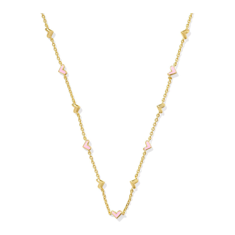 KENDRA SCOTT HAVEN STRAND NECKLACE GOLD PINK ENAMEL