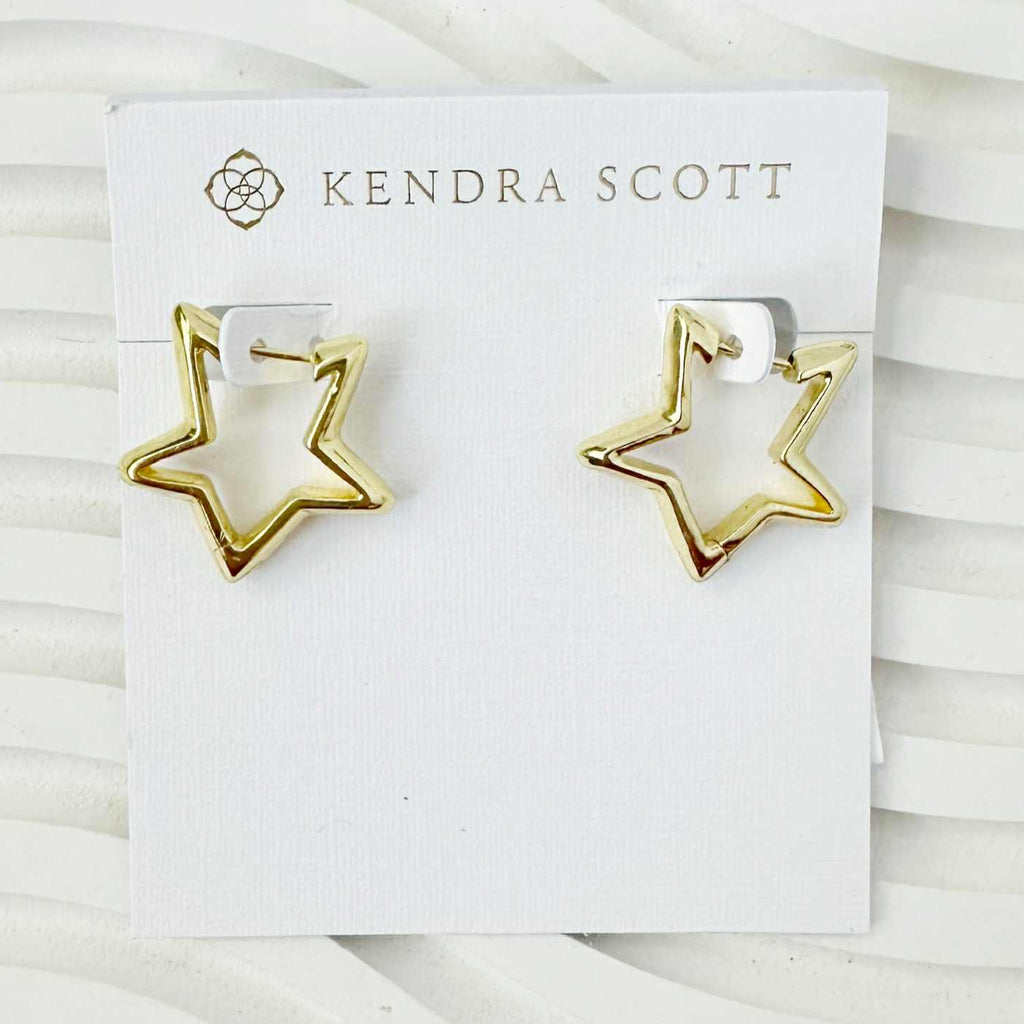 KENDRA SCOTT STAR HUGGIE EARRINGS GOLD