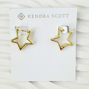 KENDRA SCOTT STAR HUGGIE EARRINGS GOLD