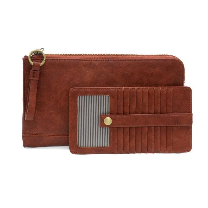 Karina Convertible Faux Suede Wristlet & Wallet - Cinnamon