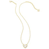 KENDRA SCOTT ARI HEART SHORT PENDANT NECKLACE GOLD IVORY MOTHER OF PEARL