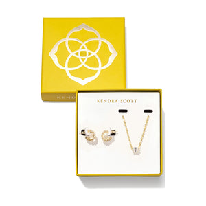 KENDRA SCOTT CAILIN CRYSTAL GIFT SET GOLD WHITE CRYSTAL