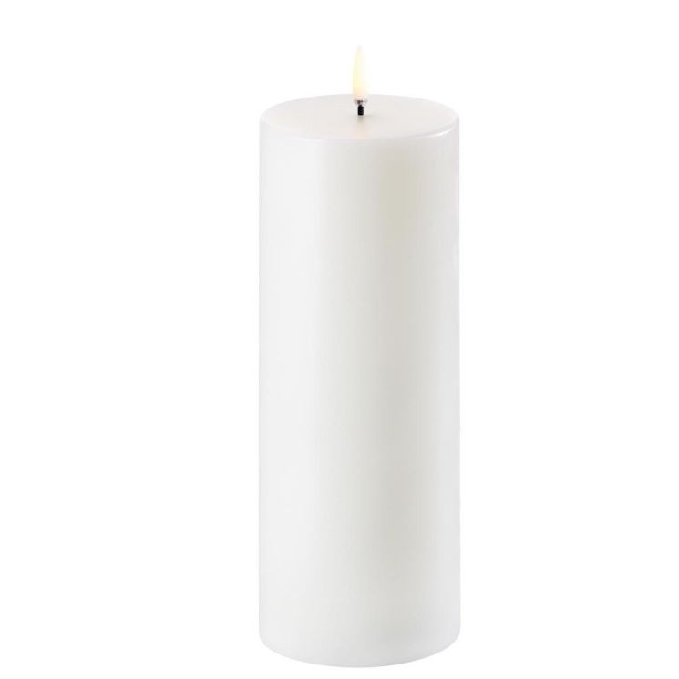 Uyuni LED 3" x 8" Pillar Candle - Nordic White
