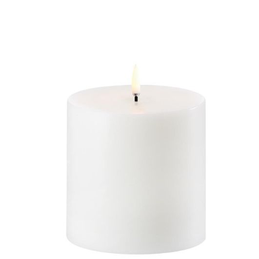 Uyuni LED 4" x 4" Pillar Candle - Nordic White