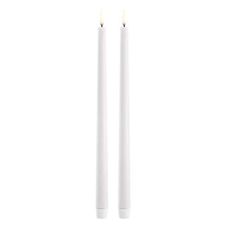 Uyuni LED Slim Taper Candle - Nordic White