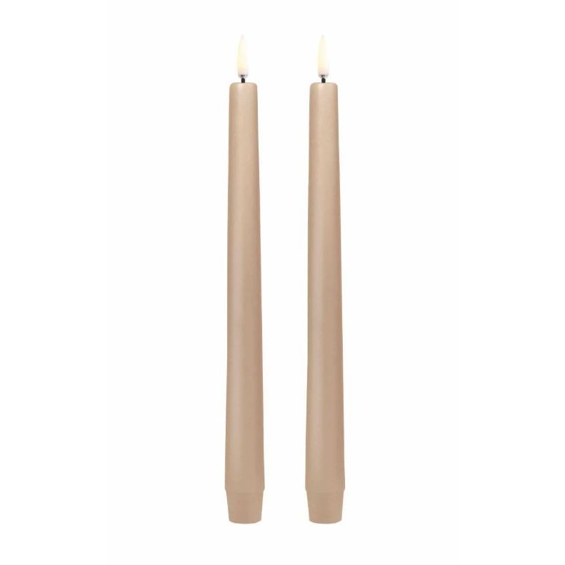 Uyuni LED Taper Candle - Beige